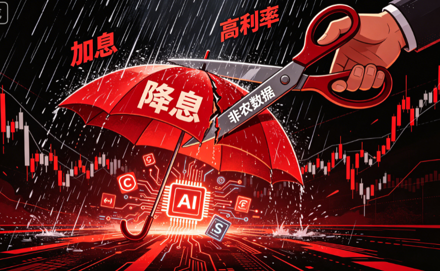非农爆表，对AI股不是大利好，而是把降息保护伞一把撕开。